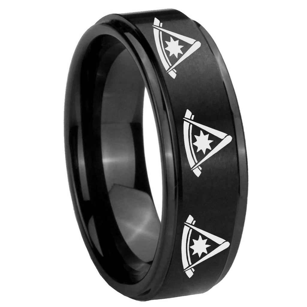 Capricorn Zodiac Tungsten Carbide Wedding Set Rings