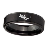 10mm-Lizard-Step-Edges-Brush-Black-Tungsten-Carbide-Custom-Mens-Ring