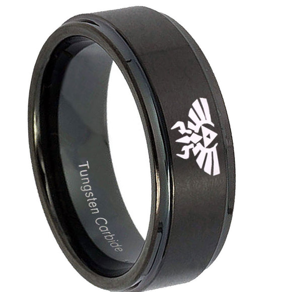 8mm-Zelda-Skyward-Sword-Step-Edges-Brush-Black-Tungsten-Anniversary-Ring