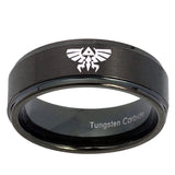 8mm-Zelda-Skyward-Sword-Step-Edges-Brush-Black-Tungsten-Anniversary-Ring