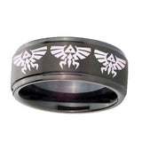 10mm-Multiple-Zelda-Skyward-Sword-Step-Edges-Brush-Black-Tungsten-Mens-Ring