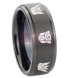 10mm-Transformers-Autobot-Decepticon-Step-Edges-Brush-Black-Tungsten-Men's-Band-Ring