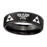 10mm-Legend-of-Zelda-Step-Edges-Brush-Black-Tungsten-Men's-Engagement-Ring