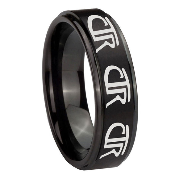 10mm-Multiple-CTR-Step-Edges-Brush-Black-Tungsten-Carbide-Mens-Wedding-Ring