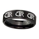 10mm-Multiple-CTR-Step-Edges-Brush-Black-Tungsten-Carbide-Mens-Wedding-Ring
