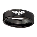 10mm-Aquila-Step-Edges-Brush-Black-Tungsten-Carbide-Men's-Wedding-Ring
