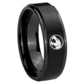 10mm Thundercat Step Edges Brush Black Tungsten Carbide Promise Ring
