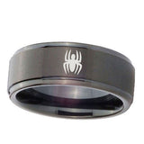 10mm-Spiderman-Step-Edges-Brush-Black-Tungsten-Carbide-Personalized-Ring