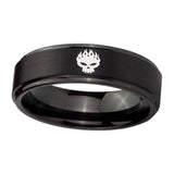 8mm-Offspring-Step-Edges-Brush-Black-Tungsten-Carbide-Mens-Wedding-Band
