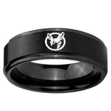 5, 8mm Honey Bee Step Edge Brush Black Tungsten Ring