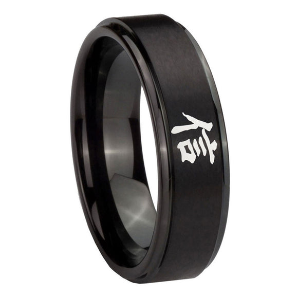 10mm-Kanji-Faith-Step-Edges-Brush-Black-Tungsten-Carbide-Mens-Engagement-Band