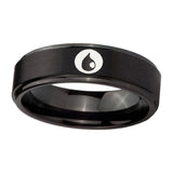 10mm-Magic-Gathering-Step-Edges-Brush-Black-Tungsten-Men's-Promise-Rings