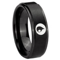 10mm Magic Gathering Step Edges Brush Black Tungsten Men's Promise Rings