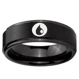 5, 8mm Magic Gathering Step Edge Brush Black Tungsten Ring