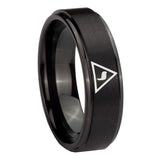 10mm-Masonic-Yod-Step-Edges-Brush-Black-Tungsten-Carbide-Mens-Ring-Engraved