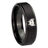 8mm-Maximal-Step-Edges-Brush-Black-Tungsten-Carbide-Mens-Engagement-Ring