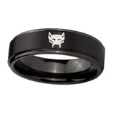 8mm-Maximal-Step-Edges-Brush-Black-Tungsten-Carbide-Mens-Engagement-Ring