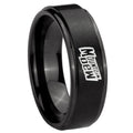 10mm Mountain Dew Step Edges Brush Black Tungsten Carbide Mens Wedding Ring