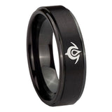 8mm-Naga-Step-Edges-Brush-Black-Tungsten-Carbide-Men's-Promise-Rings