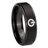 10mm-Power-Step-Edges-Brush-Black-Tungsten-Carbide-Rings-for-Men