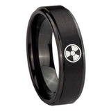 10mm-Radiation-Step-Edges-Brush-Black-Tungsten-Carbide-Wedding-Band-Mens