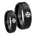 Resident Evil Step Edges Brush Black Tungsten Promise Ring Set