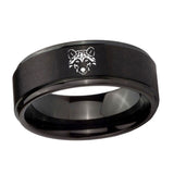 10mm-Wolf-Step-Edges-Brush-Black-Tungsten-Men's-Promise-Rings