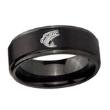 10mm-Fishing-Step-Edges-Brush-Black-Tungsten-Men's-Promise-Rings