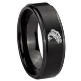 10mm Fishing Step Edges Brush Black Tungsten Men's Promise Rings