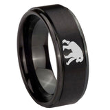 10mm-Chimpanzee-Step-Edges-Brush-Black-Tungsten-Men's-Promise-Rings