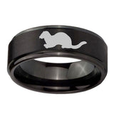 10mm-Otter-Step-Edges-Brush-Black-Tungsten-Men's-Promise-Rings