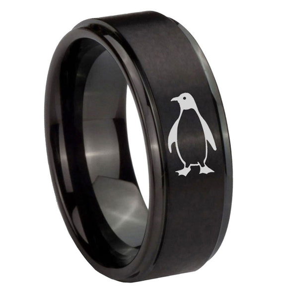 10mm-Penguin-Step-Edges-Brush-Black-Tungsten-Men's-Promise-Rings