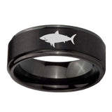 10mm-Shark-Step-Edges-Brush-Black-Tungsten-Men's-Promise-Rings