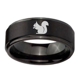 10mm-Squirrel-Step-Edges-Brush-Black-Tungsten-Men's-Promise-Rings
