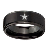 10mm-Cowboys-Star-Step-Edges-Brush-Black-Tungsten-Men's-Promise-Rings