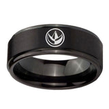 10mm-Green-Ranger-Power-Step-Edges-Brush-Black-Tungsten-Men's-Promise-Rings