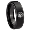 10mm Green Ranger Power Step Edges Brush Black Tungsten Men's Promise Rings