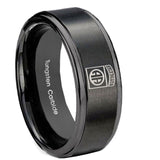 8mm-Army-Airborn-Step-Edges-Brush-Black-Tungsten-Carbide-Men's-Promise-Rings