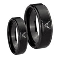 Step Edge US Air Force Black Tungsten His and Hers