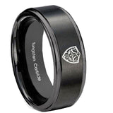 8mm-Zelda-Hylian-Shield-Step-Edges-Brush-Black-Tungsten-Men's-Wedding-Band