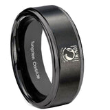 8mm-Military-Pow-Step-Edges-Brush-Black-Tungsten-Carbide-Men's-Wedding-Ring