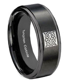 10mm-Celtic-Design-Step-Edges-Brush-Black-Tungsten-Carbide-Anniversary-Ring
