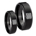 Celtic Design Step Edges Brush Black Tungsten Couple Band Set