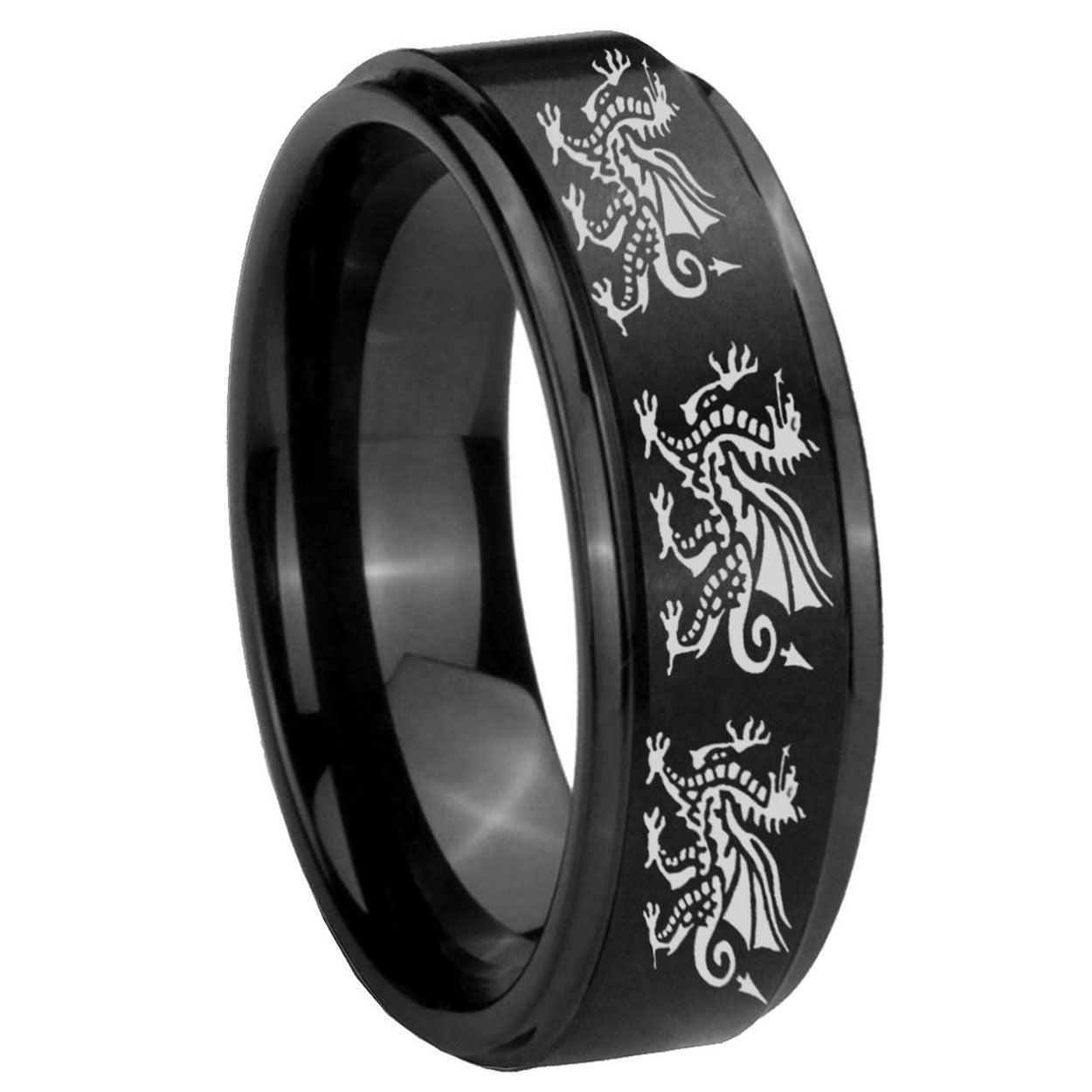 Multiple Christian Cross Tungsten Carbide Bridal Band Set