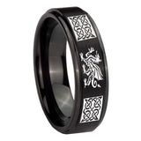 10mm-Multiple-Dragon-Celtic-Step-Edges-Brush-Black-Tungsten-Anniversary-Ring