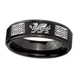 10mm-Multiple-Dragon-Celtic-Step-Edges-Brush-Black-Tungsten-Anniversary-Ring
