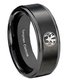 10mm-Love-Power-Rangers-Step-Edges-Brush-Black-Tungsten-Men's-Bands-Ring