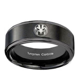 10mm-Love-Power-Rangers-Step-Edges-Brush-Black-Tungsten-Men's-Bands-Ring