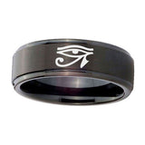 10mm-Seeing-Eye-Step-Edges-Brush-Black-Tungsten-Carbide-Mens-Ring