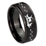 8mm-Deer-Hunting-Step-Edges-Brush-Black-Tungsten-Carbide-Men's-Band-Ring